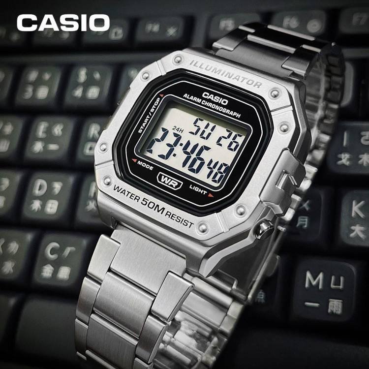 Casio W218HD-1AV, Chronograph Watch, Bracelet Band, Alarm, Illuminator