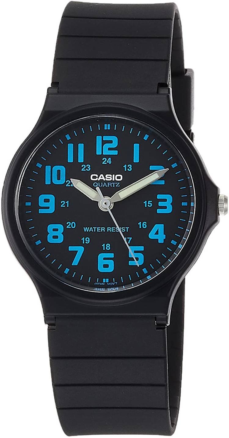 Casio MQ-71-2B Men's Analog Watch Classic Black Blue Numbers NEW