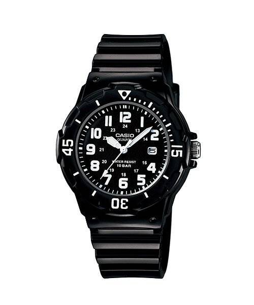 Casio Ladies Analog Anti-Reverse Bezel Sport 100M WR Watch Date LRW-200H-1BV NEW