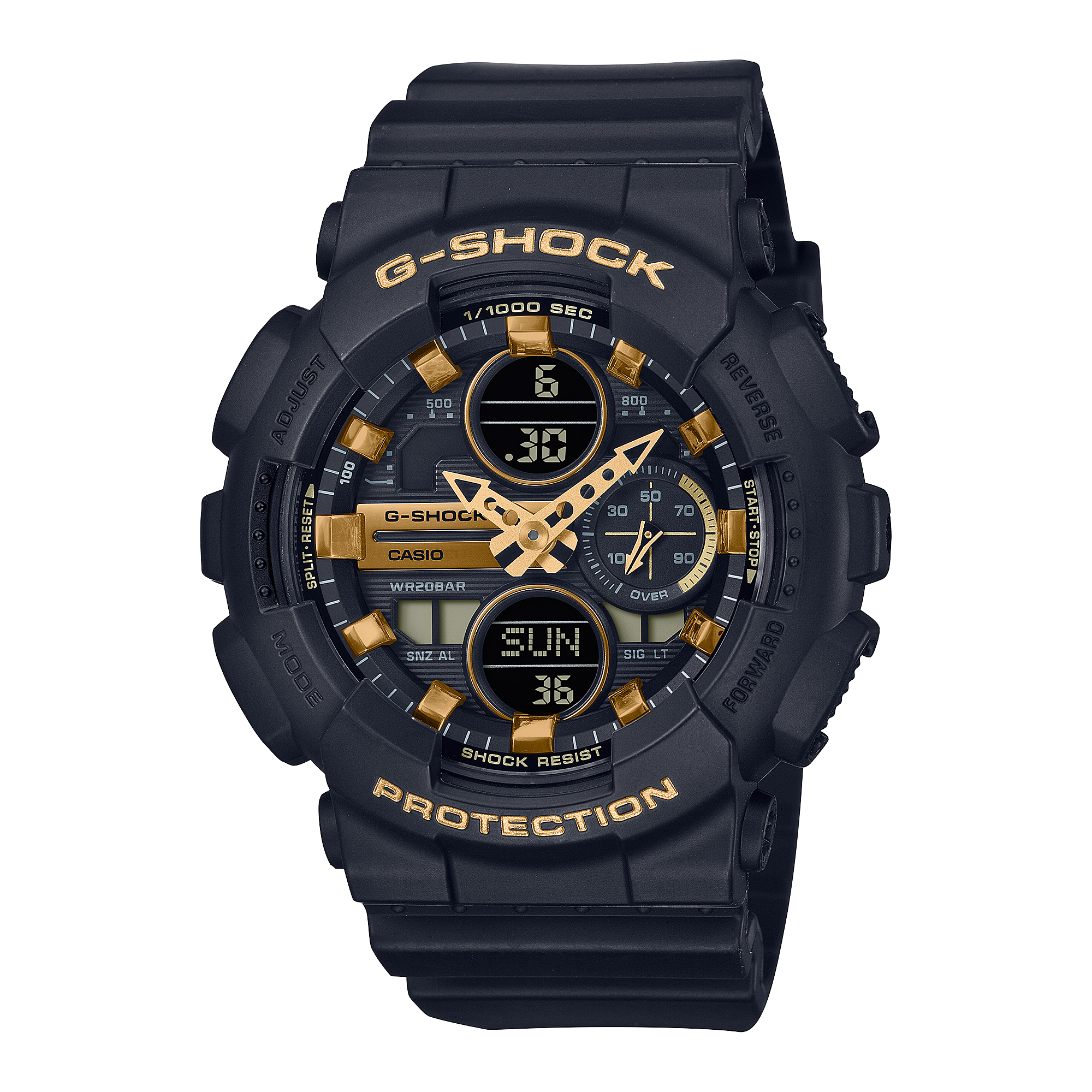 Casio G-Shock GMA-S140M-1A Black Resin Digital Analog Ladies Fashion Sport Watch