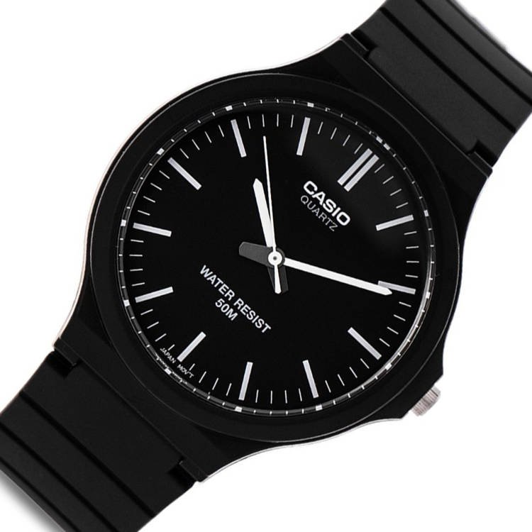 Casio MW240-1EV, Men's Black Resin Watch, Analog, 50 Meter WR. 43MM Case