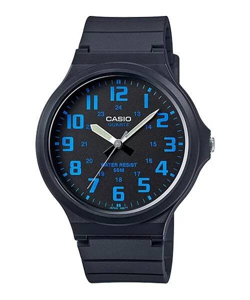 Casio MW240-2BV, Analog Watch, Black Resin Band, 50 Meter Water Resistant