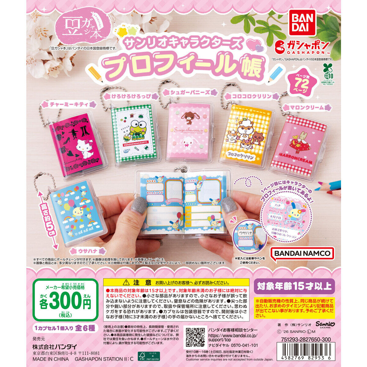 Sanrio Prize Figure Mini Gasha Book Character Profile Note Set of 6