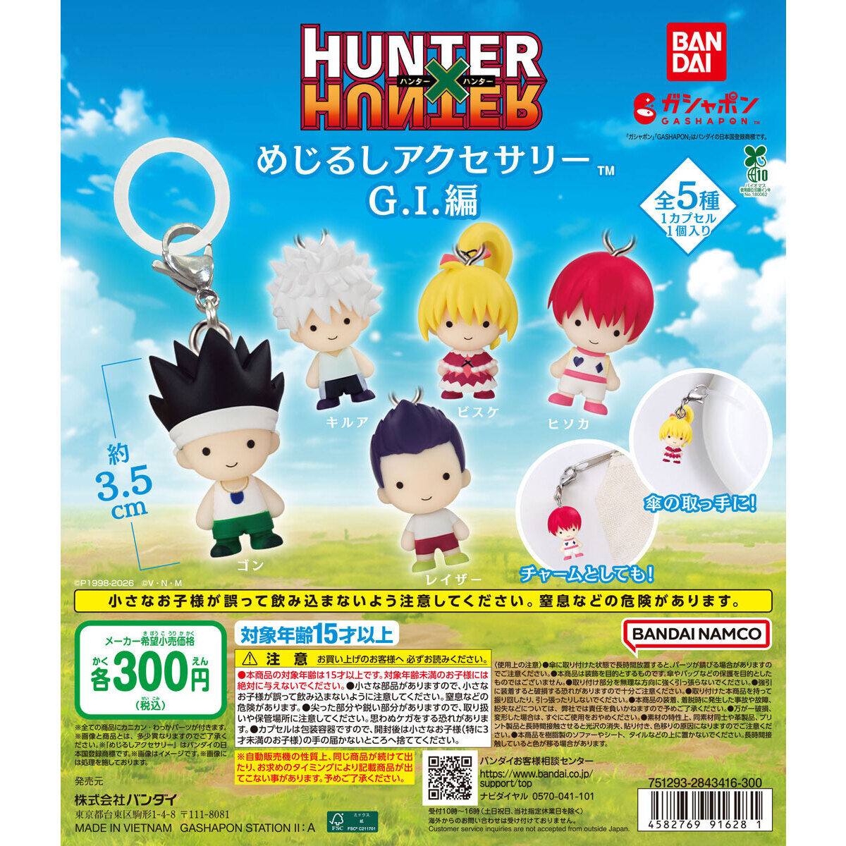 Gashapon Hunter × Hunter Personal Marker Charm Greed Island Arc Set of 5