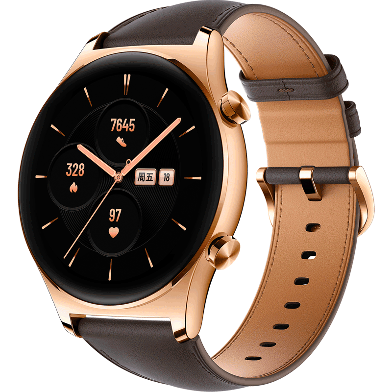 HONOR Watch GS 3 Classic Gold with Brown Leather Strap Smart Watch MUS-B19