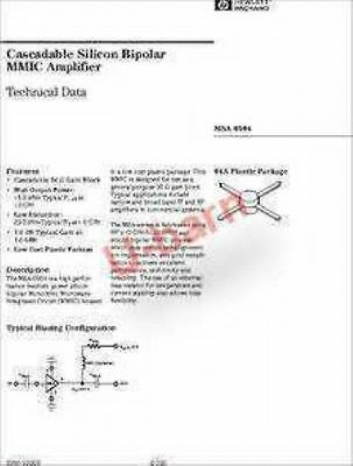 HP/AGILENT SMT-86,Cascadable Silicon Bipolar MMIC, MSA0504