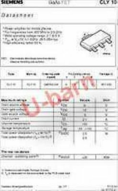 CLY10 SOT-223,GaAs FET (Power amplifier for
