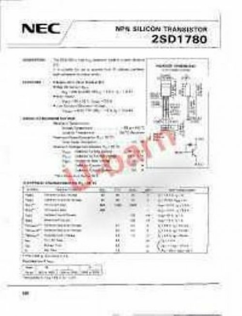 NEC TO-92,NPN SILICON TRANSISTOR, 2SD1780