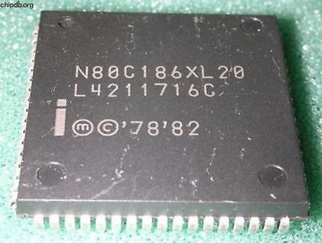 INTEL N80C186XL20 PLCC-68 16-BIT HIGH-INTEGRATION EMBEDDED
