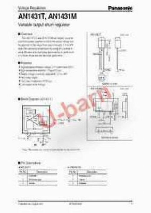 PANASONIC AN1431T TO-92,JT 8C 8#20 PIN BOX MTG