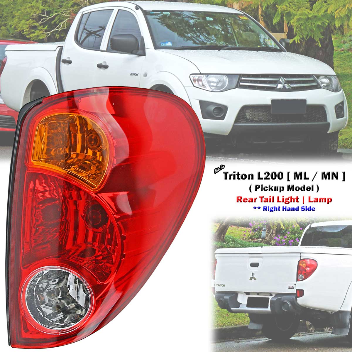 Rear Right Side RHS Tail Light Lamp For Mitsubishi Triton L200 Pickup 2005-2014