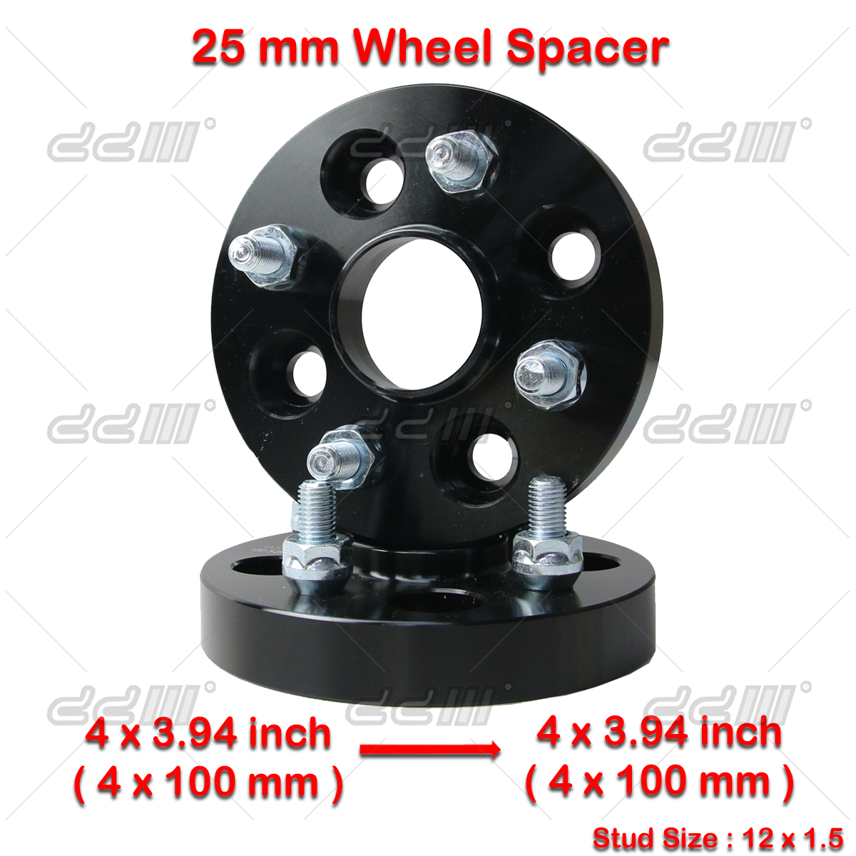 (2) 25mm 12x1.5 4x100mm Hub Centric Wheel Spacer For Perodua Alza Axia Myvi