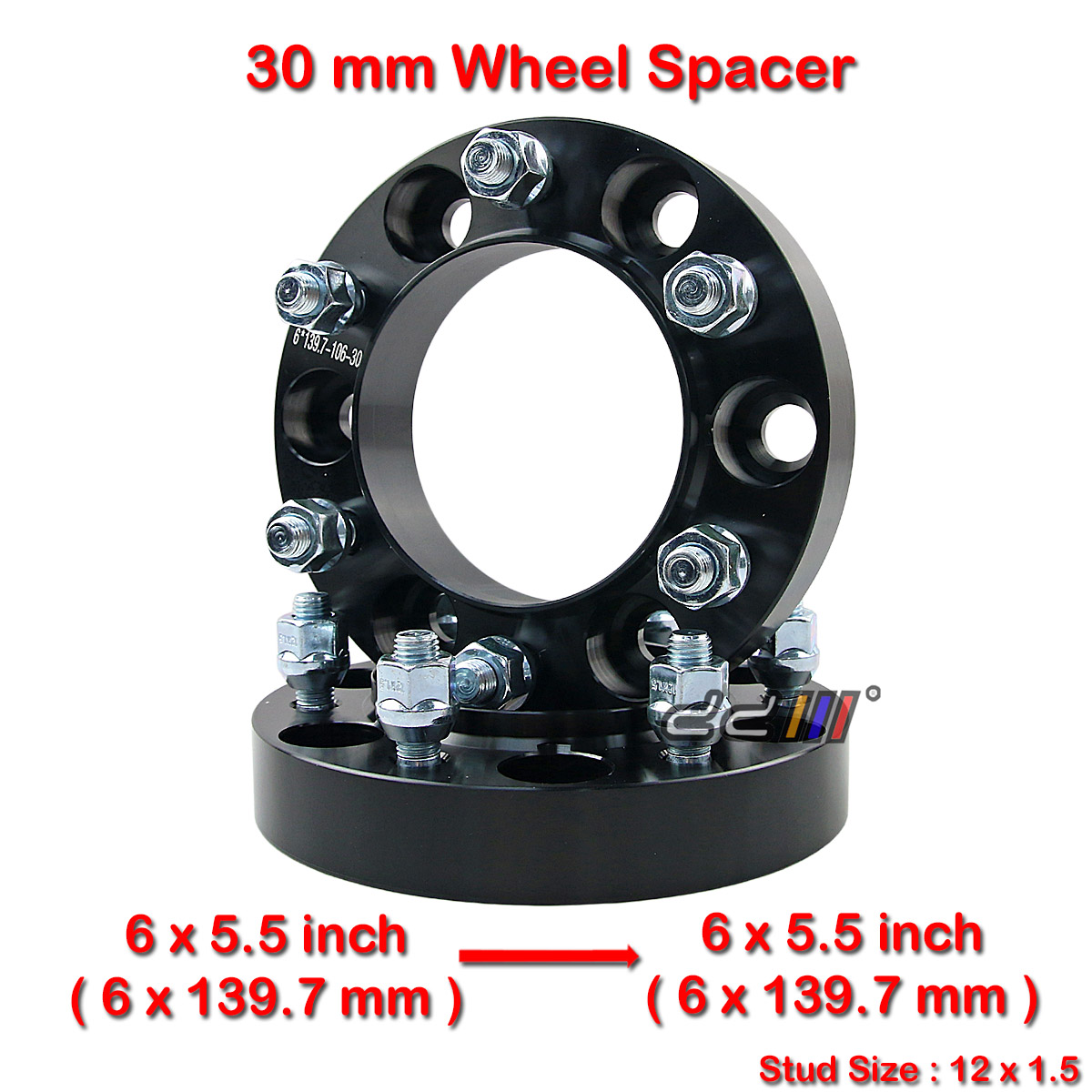 2x 30mm 12x1.5 6x139.7mm Hub Centric Wheel Spacer For Hilux VIGO REVO