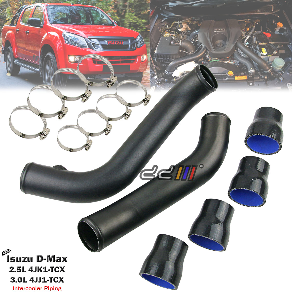 2.5" Aluminium Turbo Intercooler Piping Pipe For Isuzu D-Max 2.5L 3.0L 2012-17