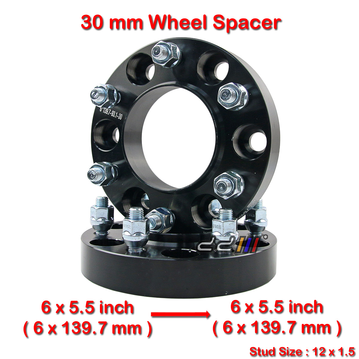 2x 30mm 12x1.5 6x139.7mm Hub Centric Wheel Spacer For Ford Ranger T6 BT-50