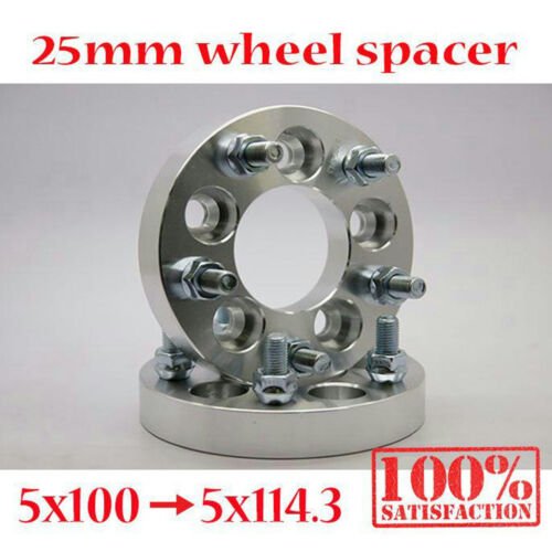 New 2pcs 25mm Alloy Wheel Adapter Spacer Spacers 5x100 To 5x114.3 12x1.25 5 Stud