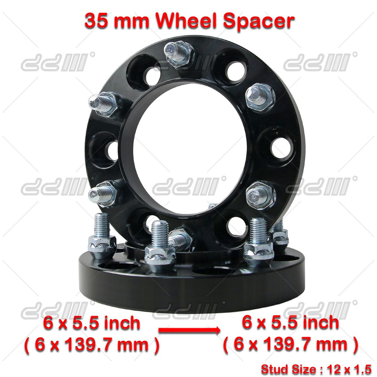 (2) 35mm 12x1.5 6x139.7 Hub Centric Wheel Spacer For Hilux VIGO REVO Prado 120