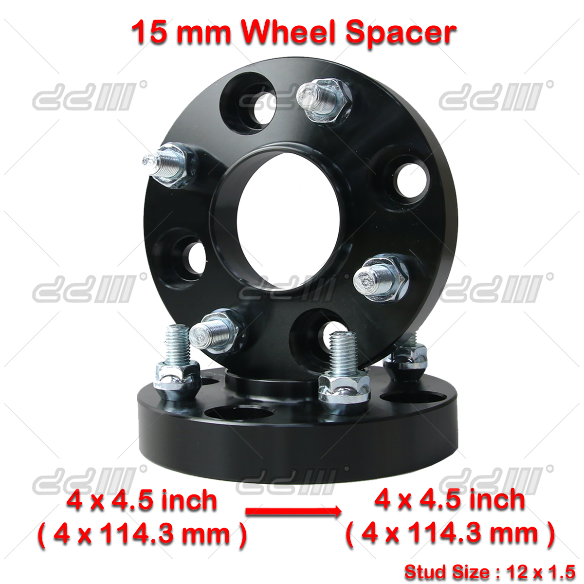 (2) 15mm 12x1.5 4x114.3mm Hub Centric Wheel Spacer For Proton GEN2 Persona Iriz