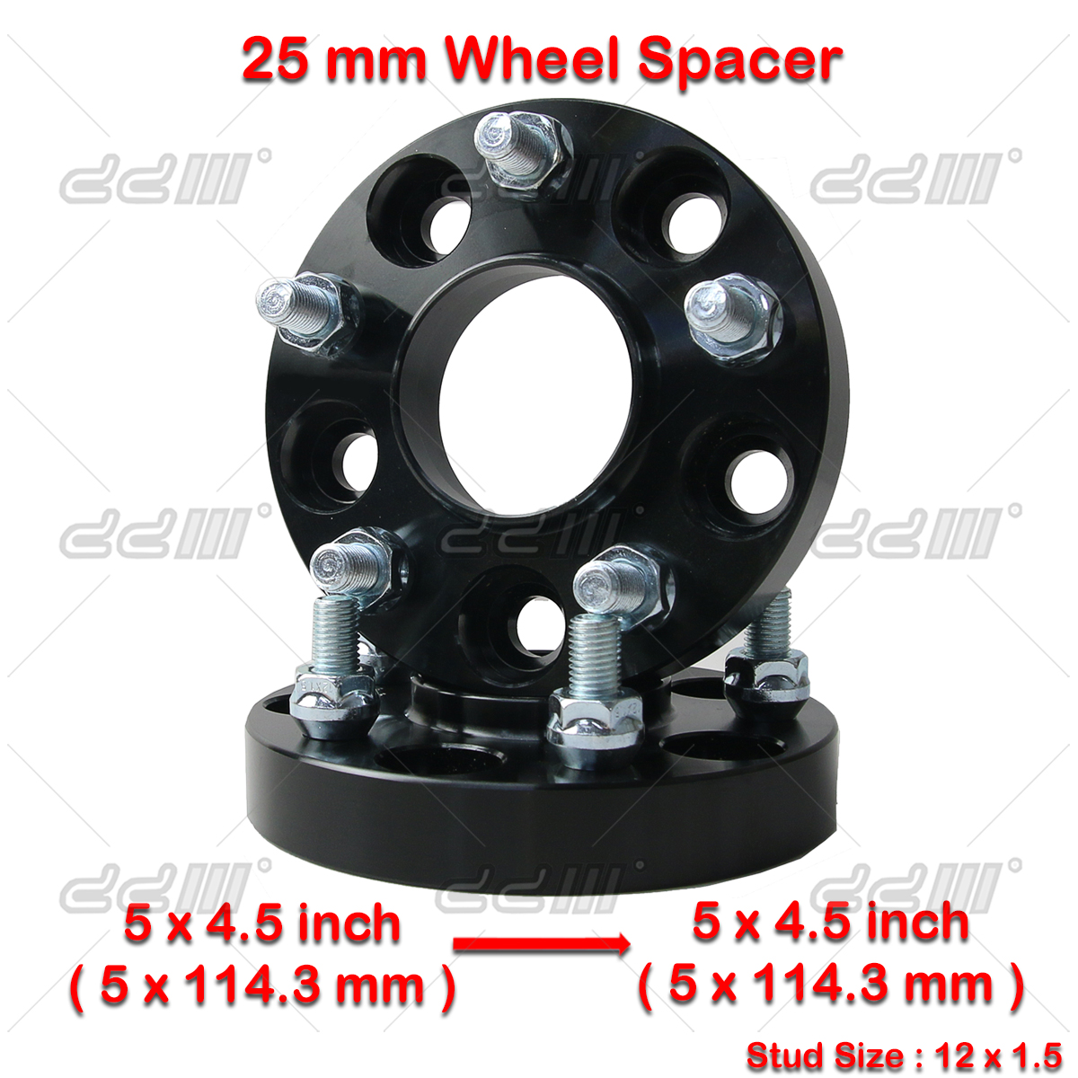 (2) 25mm 12x1.5 5x114.3 Hub Centric Wheel Spacer For Perodua Kembara Aruz Rush