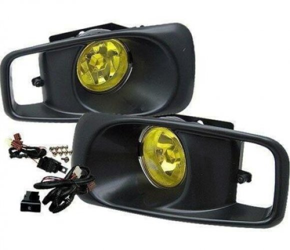 Honda Civic 99-00 2/3/4 dr EK EM Yellow Fog Light Lamp Kit EX DX LX SI SiR HB HX