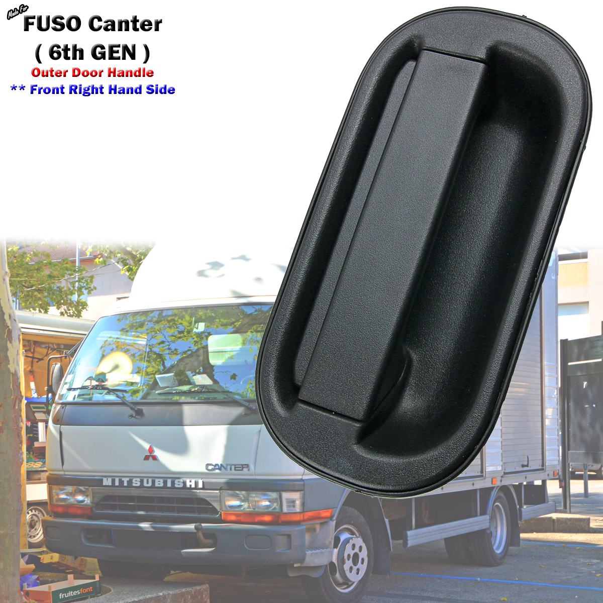 Black Front Right Outer Door Handle For Mitsubishi FUSO Canter FB511 1994-2002