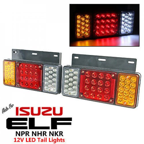 1 Pair Left + Right 12V LED Rear Tail Light Fit Isuzu Elf Truck NPR NKR NHR 84++