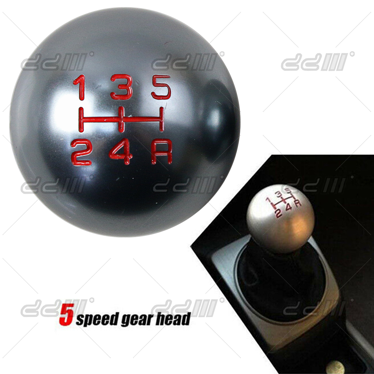 5 Speed Gray M10x1.5 Aluminium Racing Gear Shift Knob For Civic Accord City
