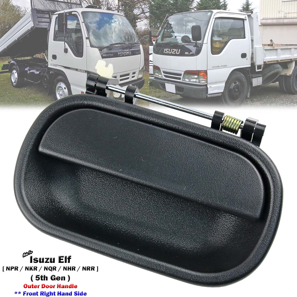 Black Front Right Outer Door Handle For Isuzu Elf NPR NQR NKR NRR NHR 1994-2007