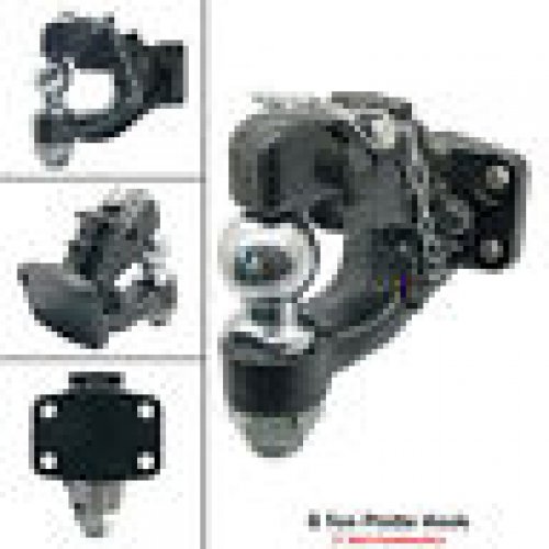 8 Ton 2" Ball Combo Heavy Duty Tow Pintle Hook Hitch Towing 4WD Truck Trailer