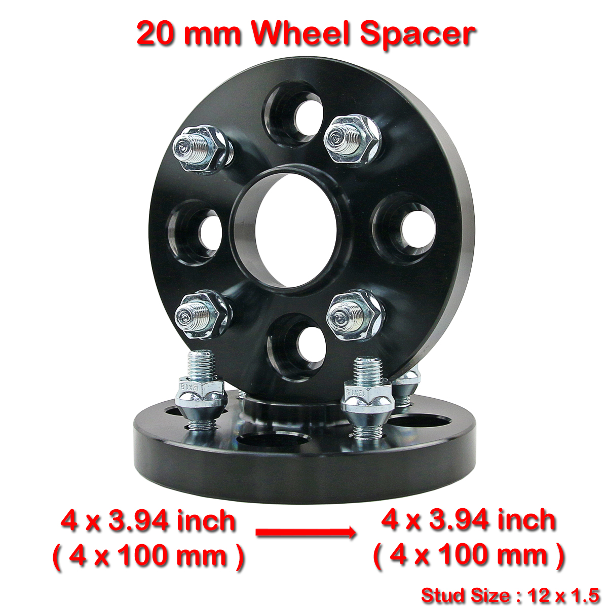 (2) 20mm 12x1.5 4x100mm Hub Centric Wheel Spacer For Perodua Alza Axia Myvi