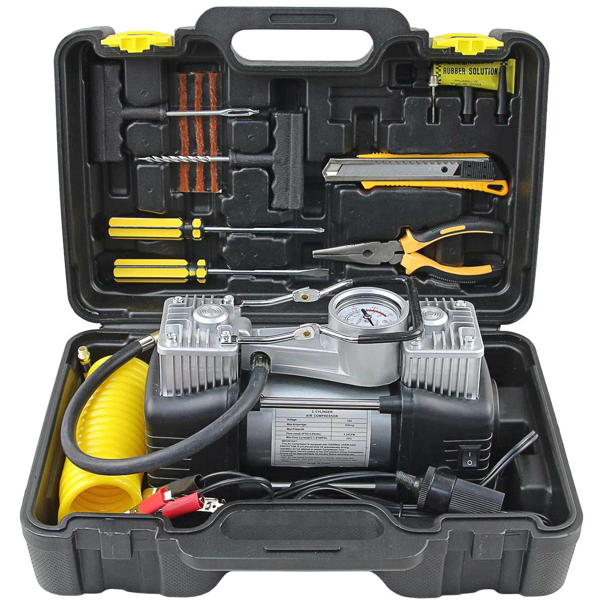 1-Cylinder 12V 150PSI Portable Air Compressor Car Tyre Inflator 35LPM #002