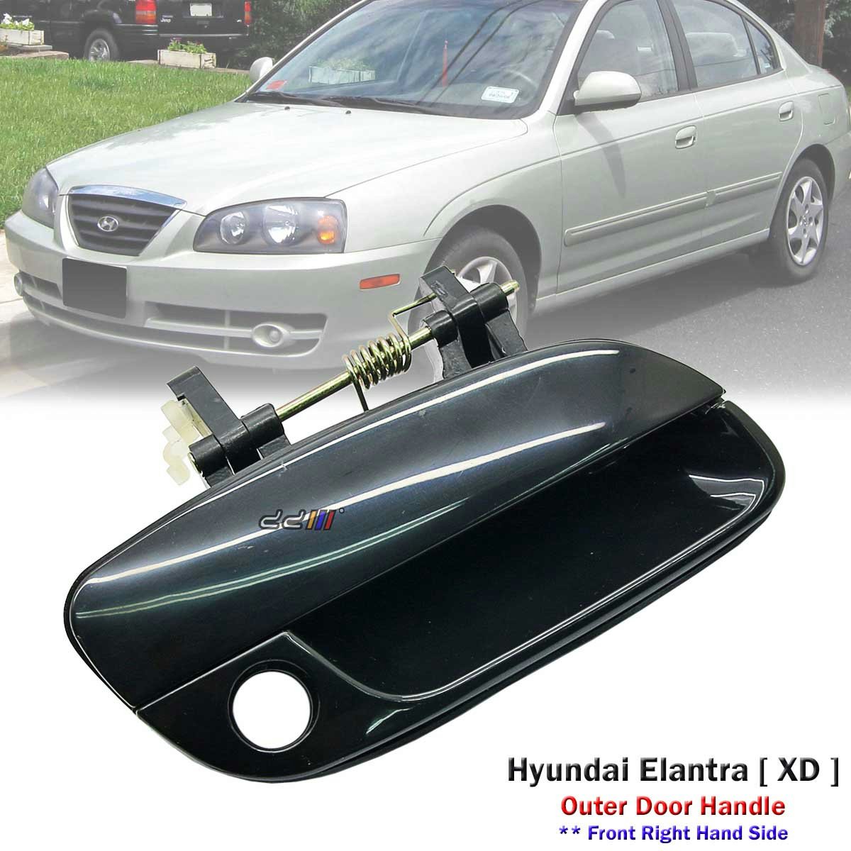 Black Front Right RHS Outer Door Handle For Hyundai Elantra XD GL GLS 2001-06