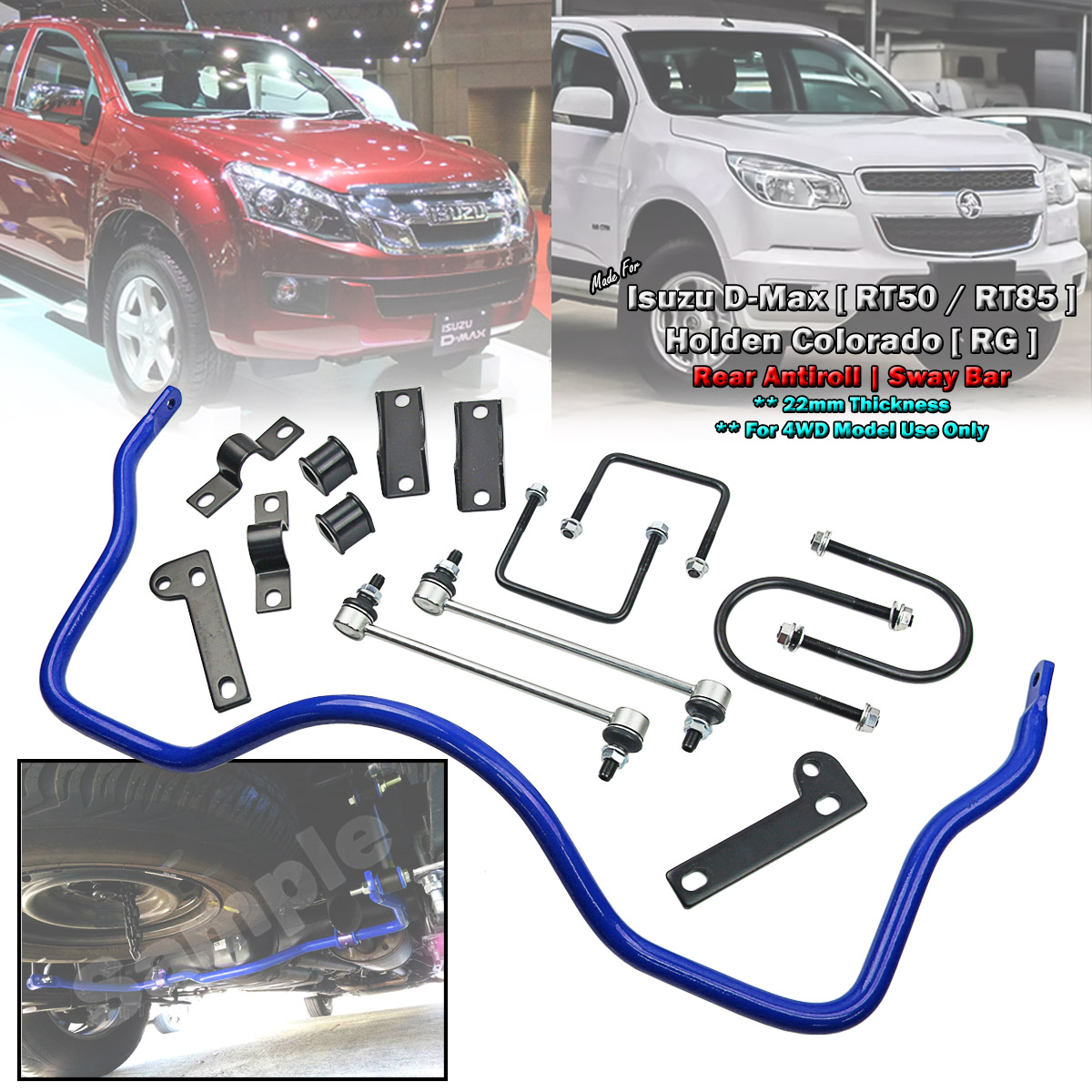 Rear Anti Roll Sway Bar Stabilizer Kits For Isuzu D-Max Dmax 2012-2020 4WD 4x4