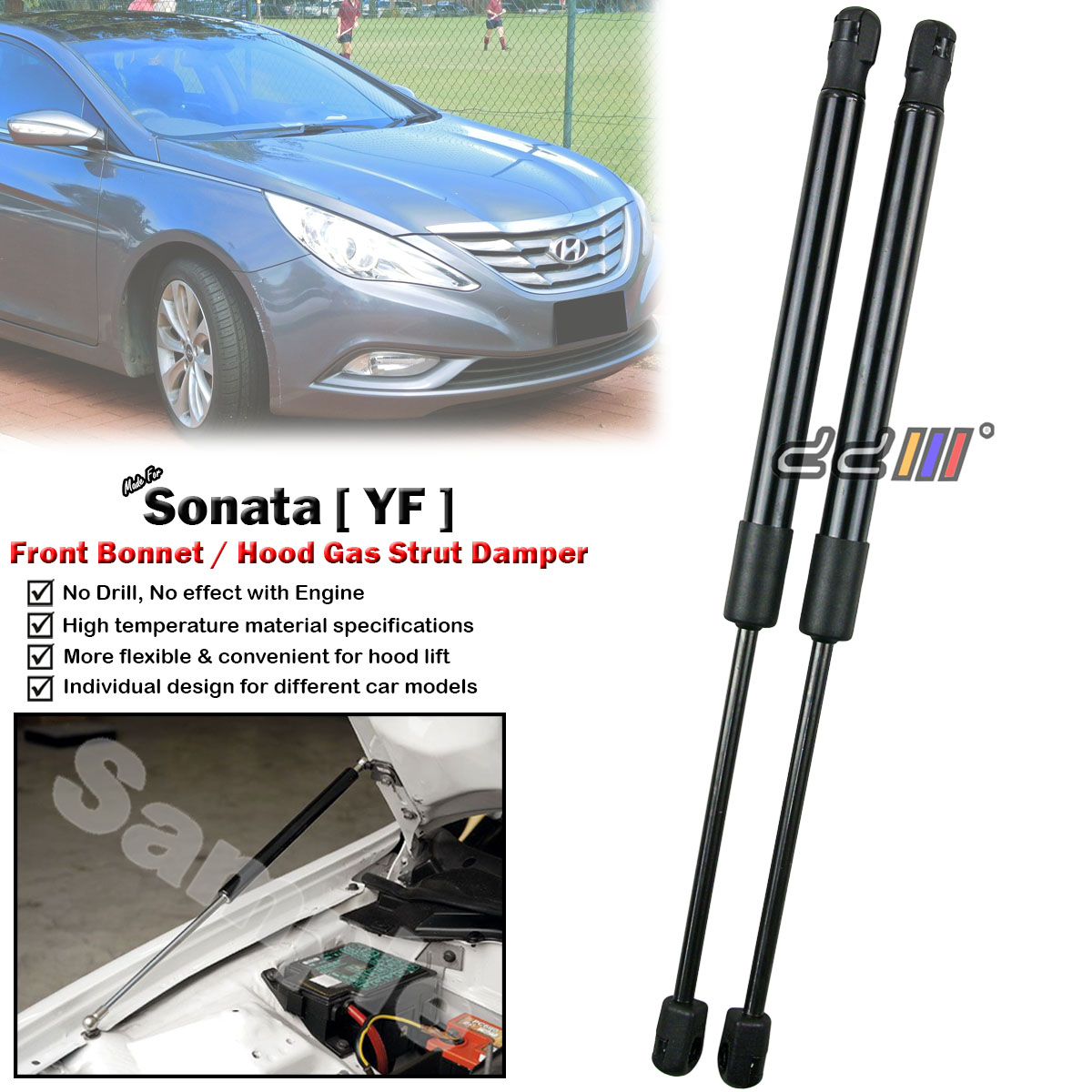 Front Bonnet Lift Gas Shock Strut Damper For Hyundai Sonata 2.0 2.4 2010-2014