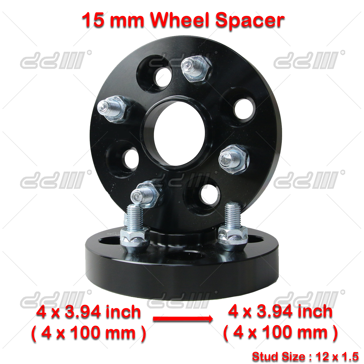(2) 15mm 12x1.5 4x100mm Hub Centric Wheel Spacer For Perodua Alza Axia Myvi