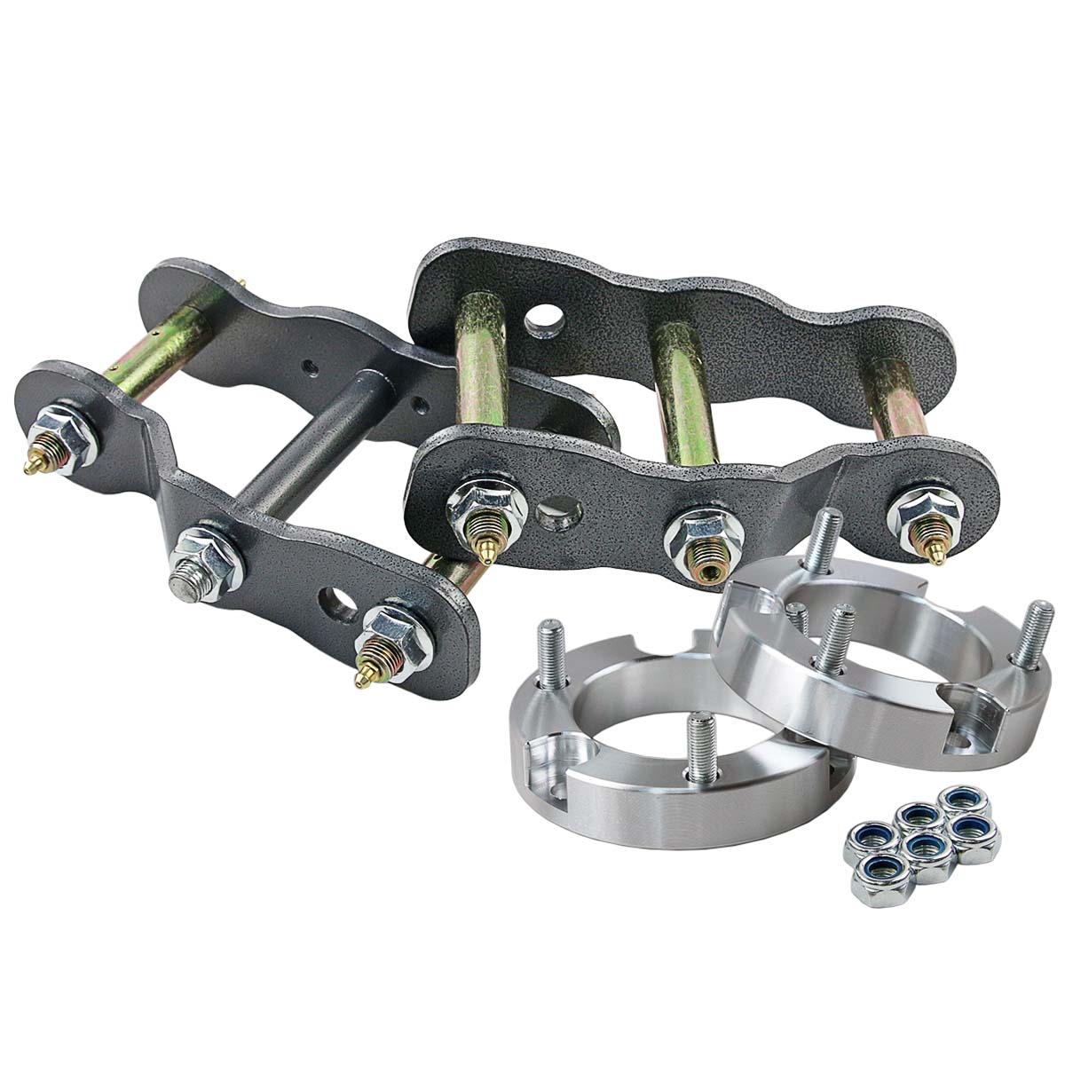 Front 1.5" Rear 2" Lift Kit Spacer Shackle Fits Hilux REVO 4WD 2015-ON