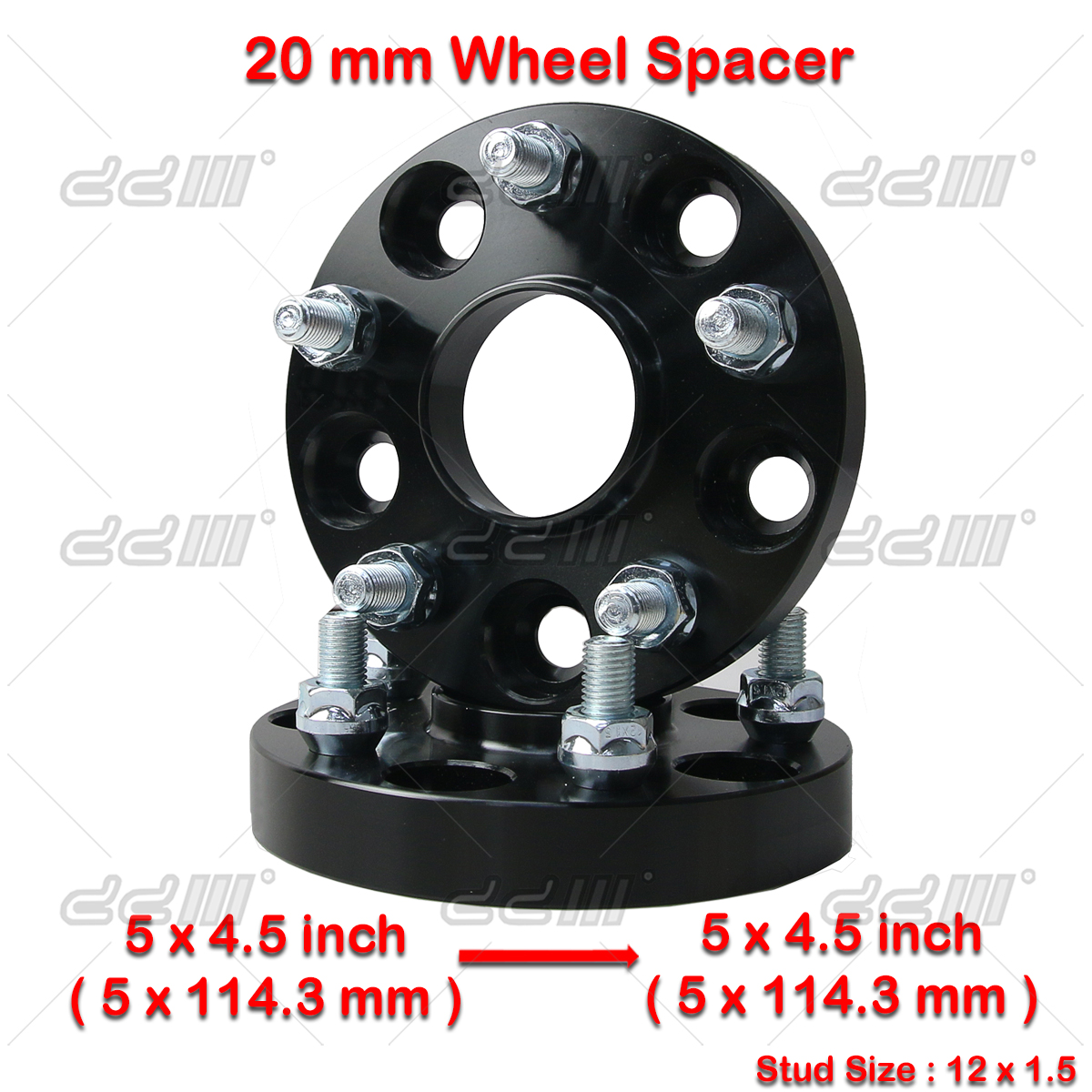 (2) 20mm 12x1.5 5x114.3mm Hub Centric Wheel Spacer For Camry Harrier Altis MarkX