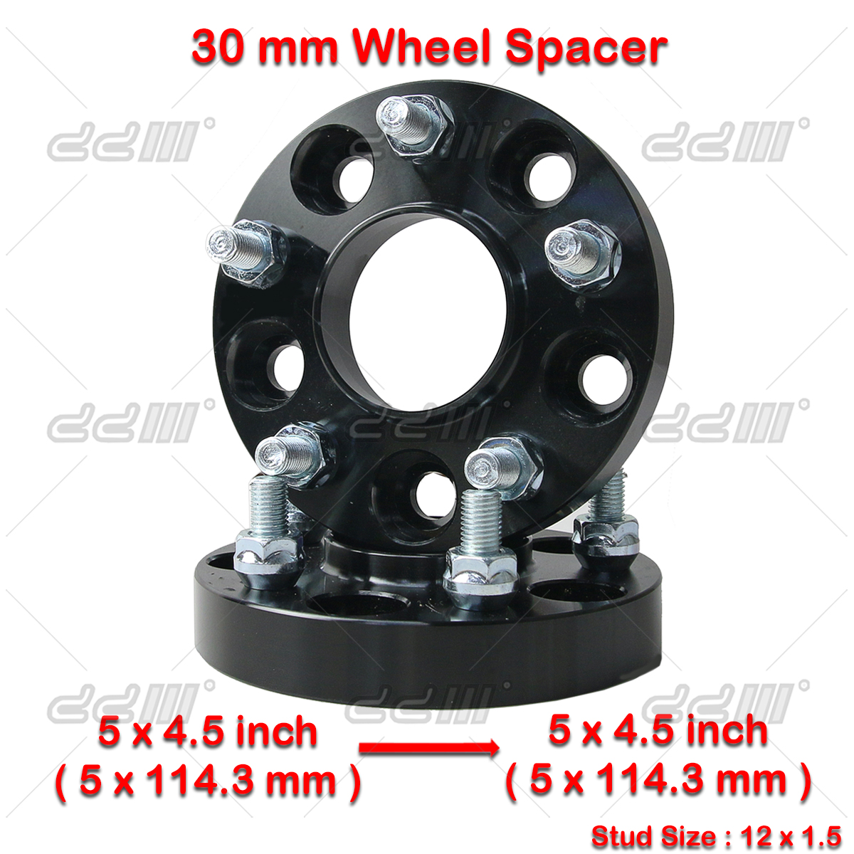 (2) 30mm 12x1.5 5x114.3 Hub Centric Wheel Spacer For Proton Exora Inspira Preve