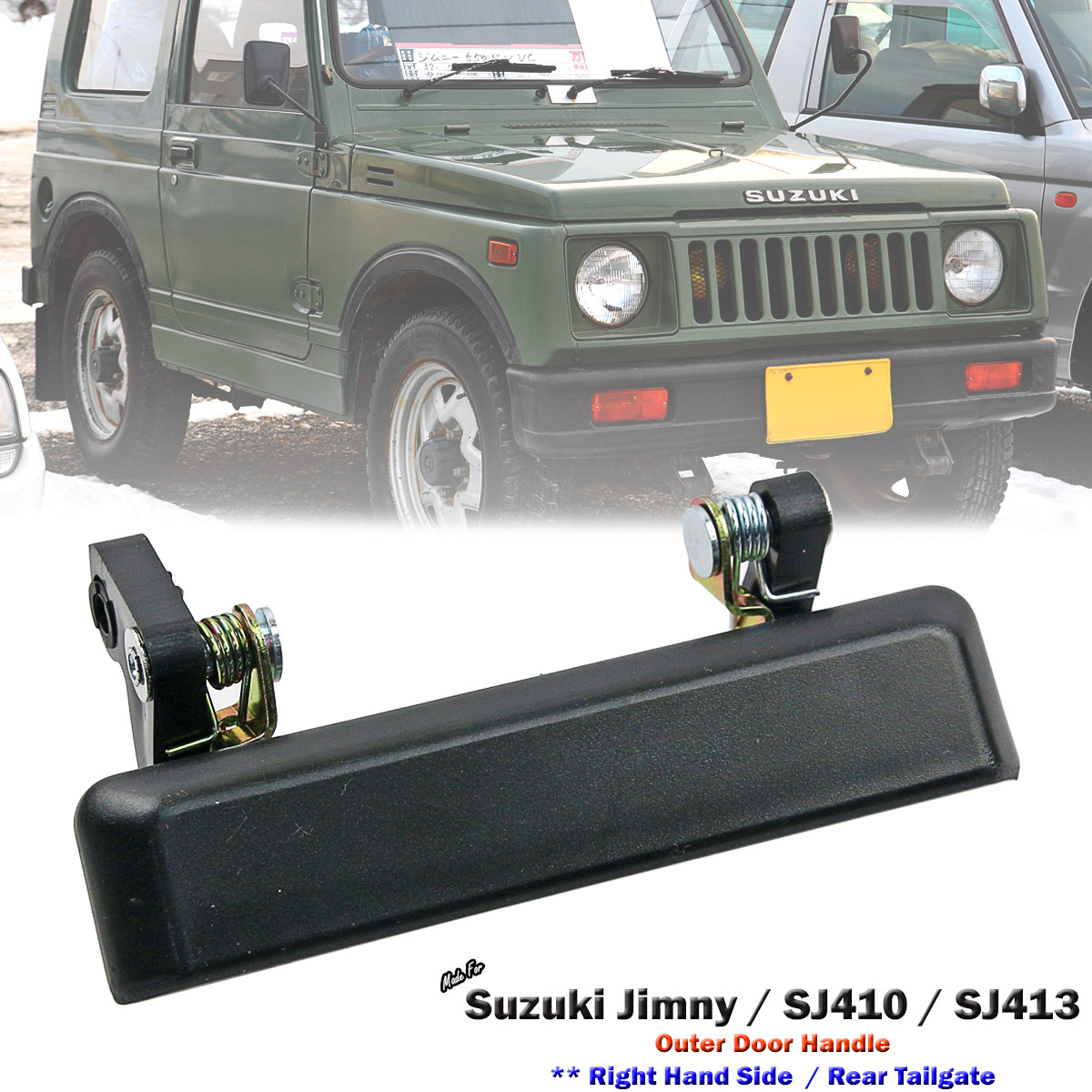 Black Front Right Outer Door Handle For Suzuki Jimny Sierra SJ410 SJ413 1982-98