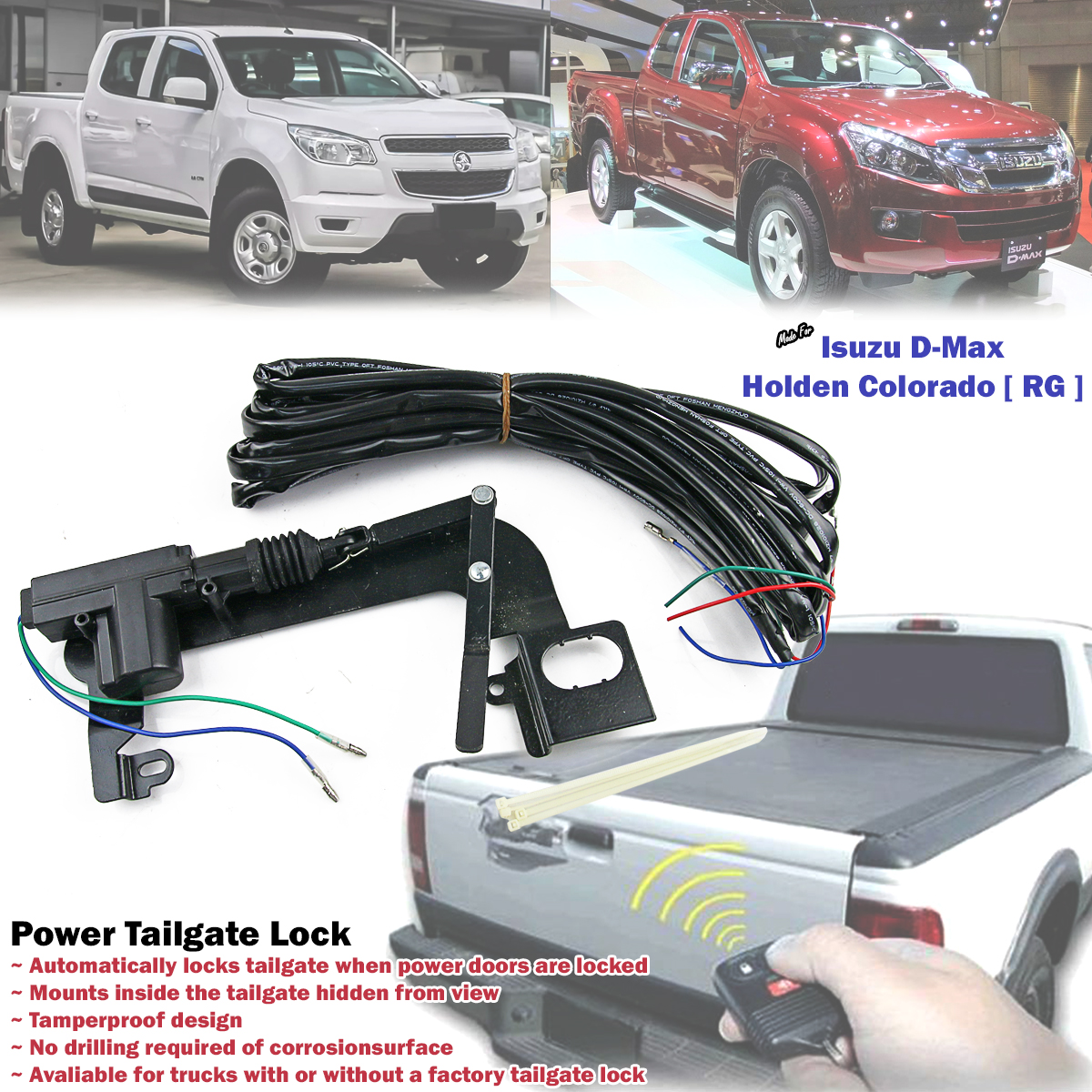 Automatic Power Tailgate Security Lock Fixs Isuzu D-Max NEW Dmax 4x4 2012-15