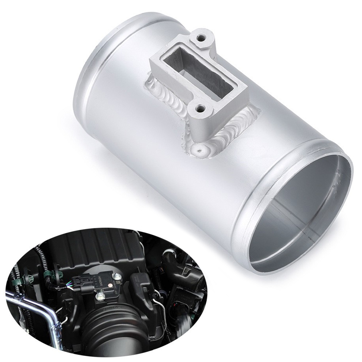 Air Intake MAF Mass Air Flow Sensor Adapter For Nissan Honda Ford 70mm