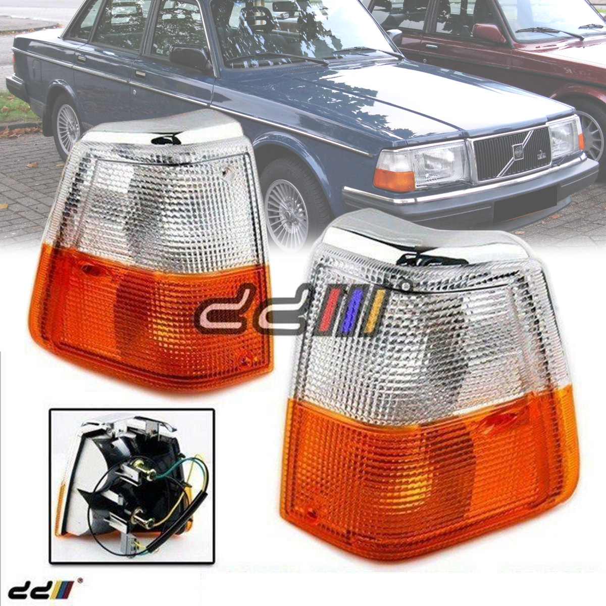 Indicator Corner Signal Lights Lamp Fit VOLVO 240 4 Door  Sedan RWD 81~93  1PAIR