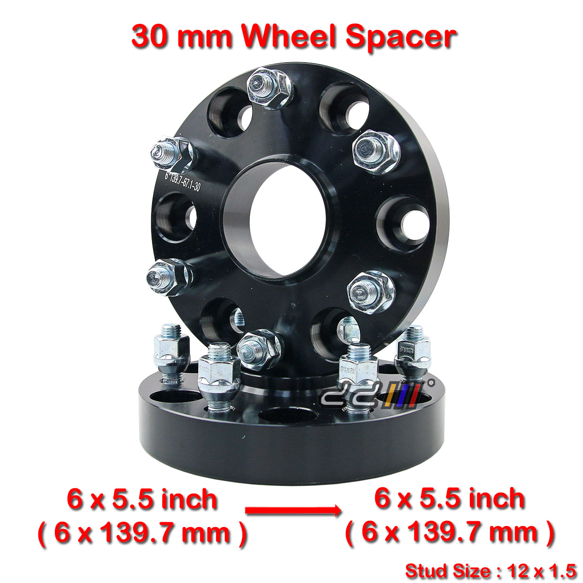 2x 30mm 12x1.5 6x139.7mm Hub Centric Wheel Spacer For Mitsubishi Triton 2005-ON