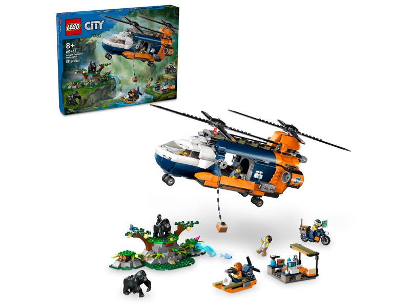 LEGO City Series 60437 Jungle Explorer Helicopter at Base Camp