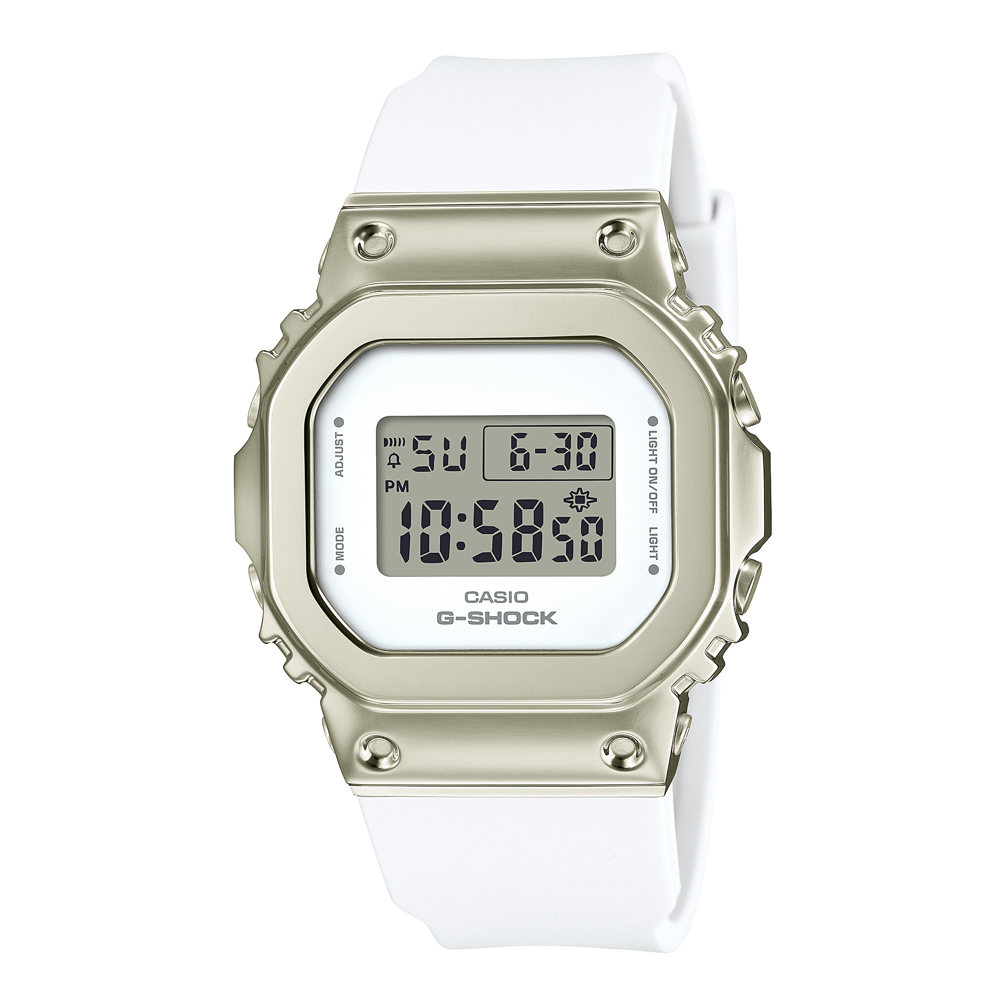 Casio GM-S5600G-7 Women's Digital Watch White Resin Band & Stylish Features