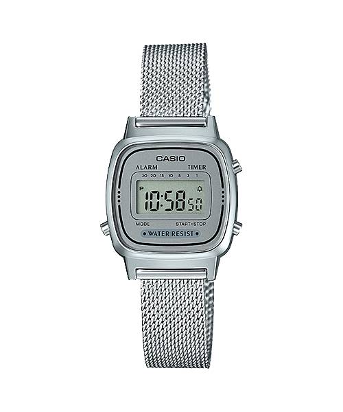 Casio LA670WEM-7 Watch - Stylish Silver Tone with Retro Digital Display