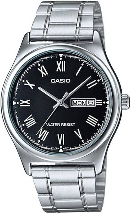 Casio MTP-V006D-1B Watch - Sleek Black Dial with Stainless Steel Bracelet