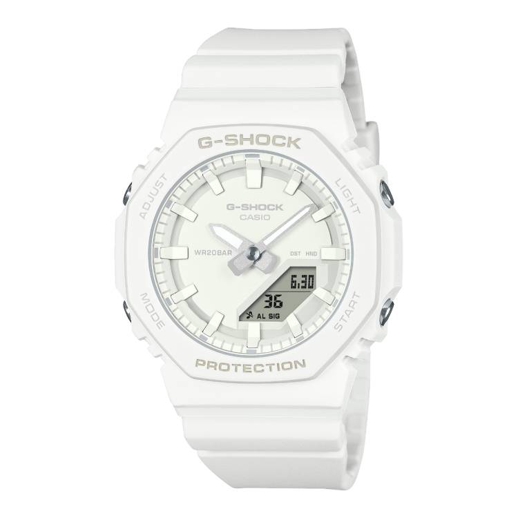 Casio GMA-P2100-7A Women's Analog-Digital Watch White Resin Band