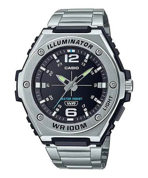 Casio MWA-100HD-1A Watch - Durable Design with Bold Black Dial and Steel Band