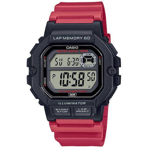 Casio WS-1400H-4A Watch - Vibrant Red Design with Essential Digital Features